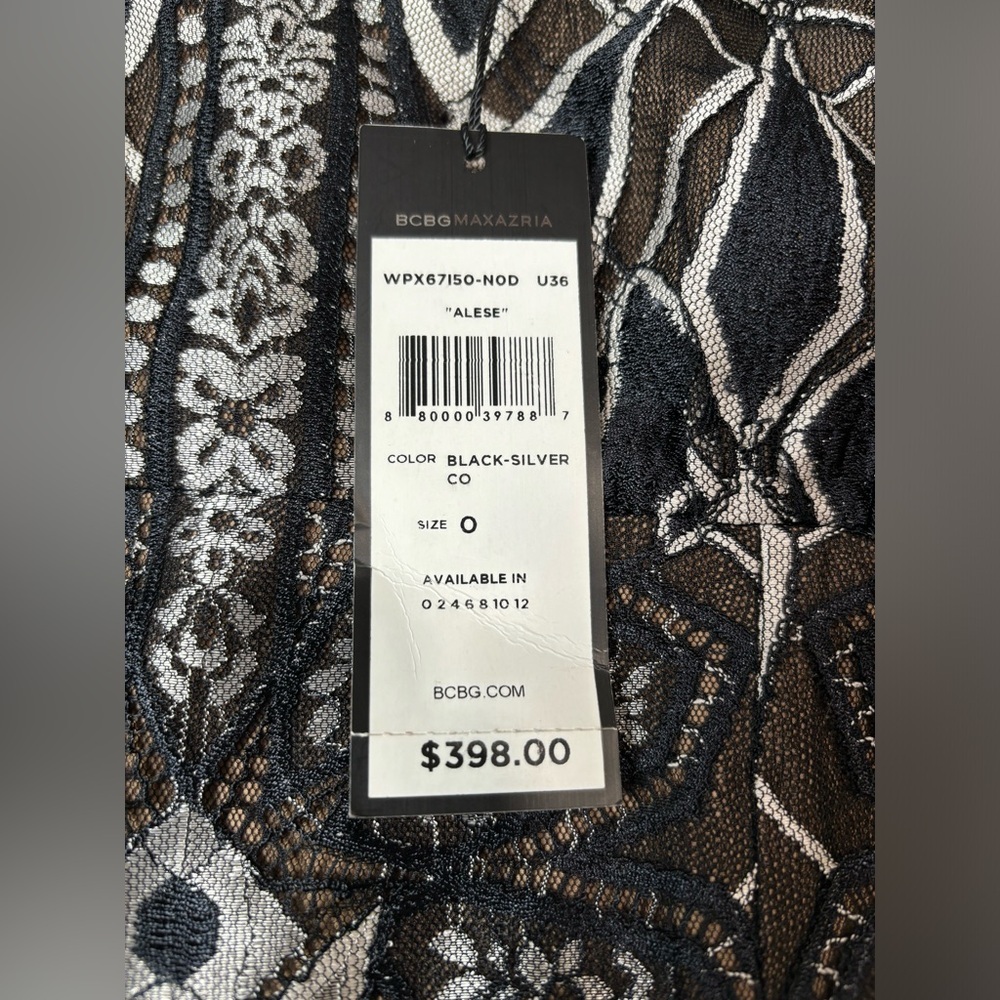 NWT BCBGMAXAZRIA Alese Floral Geometric Pattern Midi Dress - Picture 8 of 10